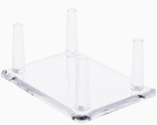 1 Medium Clear Prong Stand Acrylic Display Geode Mineral Crystal Cluster Holder picture
