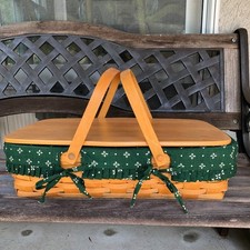 LONGABERGER  FAMILY  PICNIC BASKET,   PROTECTOR,   LID,   CARD picture