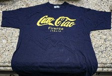 Coca Cola Ciao Ciao Firenze Italia Italian Tshirt Black Medium Used picture