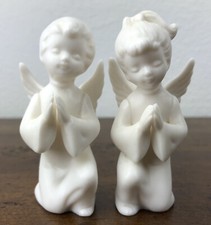 Vintage Napcoware Praying Angels Boy & Girl C7950 Christmas White Bisque *AS IS* picture