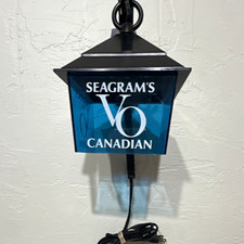 Seagram's VO Canadian Wall Mount Lighted Lantern Advertising Sign, Black/Blue picture