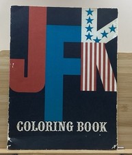 VINTAGE 1962 John F Kennedy JFK Political Satire Coloring Book  Softcover 13x10 picture
