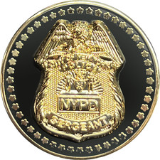 GL4-009 NYPD Sergeant Lapel Pin real 24KT Gold Plated New York City Police Sgt picture