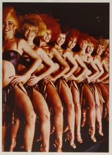 FOUND PHOTO - Showgirls in costume showing sexy legs 1984 snapshot picture