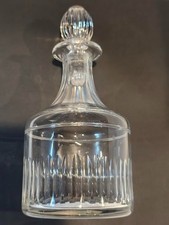 Antique Art Deco Clear Crystal Decanter with stopper, Stopper has slight cracks picture