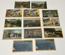 RARE Lot of 13 Postcards MO MA IA OH ANTIQUE LINEN CA Post Card 1905s-1950s Era picture