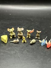 Miniature Mouse Mice Figurines Hagen Renaker Lot of 7 Vintage + 2 Bonus & Cheese picture