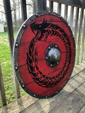 Wooden Viking Dragon Shield Medieval Warrior Knight Wall Decorative & Gift Item picture