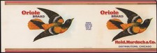 ORIOLE BRAND antique can label Reid, Murdoch Chicago Calvert Litho sample 1922 picture