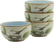 Fitz and Floyd Toulouse Set of 4 Small 5-Inch Fruit Bowls in Green picture