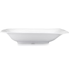 Q Squared Ruffle Rectangle Shallow Serving Bowl White 17 Inch Standard Gloss picture