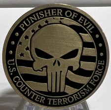 * The Punisher Of Evil Challenge Coin US Counter Terrorism Force Ezekiel 25:17 picture