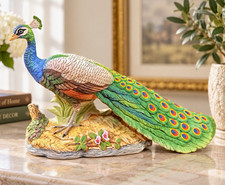Vintage Andrea by Sadek Peacock Porcelain Figurine Made in Japan 12.5” picture