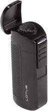 Lotus CEO Triple CIgar Torch Flame Lighter w/ Cigar Punch - Black Matte picture