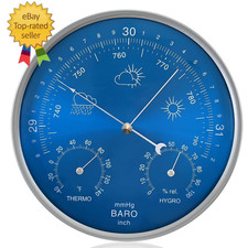 3 in 1 Barometer Thermometer Hygrometer, 7 in Diameter Dial Type Barometer, Trad picture