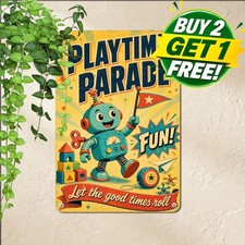 Classic Nostalgia Green Clay Figure Sign Retro Animation Metal Tin Plaque picture