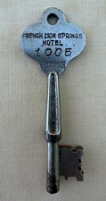 Antique c.1930s French Lick Springs Hotel Room 1005 RUSSWIN Skeleton Key 3-1/2” picture