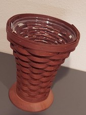 Longaberger RARE Hostess BOUQUET VASE Rich Brown with PROTECTOR 2015 MINT picture