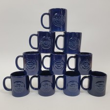 VTG 1983 Shaklee Cobalt Blue Coffee Mug Lot 10 The Stamp of Quality Ceramic Mugs picture