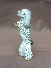 Herend Hungary Fishnet Toy Poodle Dog Figurine 24K Gold Porcelain Signed picture