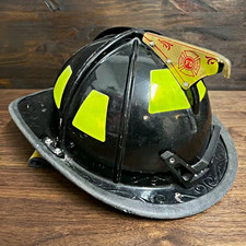 Vintage Cairns 1010 Traditional Firefighter Helmet Black Fire Helmet Used picture