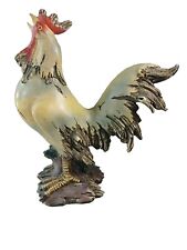 Rooster Resin Figurine 8.75 Wood Like Carving. picture