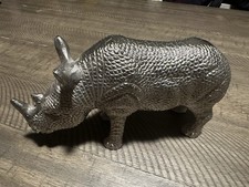 Rhino Figurine - Metal Base Material - Chromed Look Finish - Very Clean picture