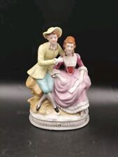 Vtg Porcelain Courting Couple Hand Painted Figurine picture