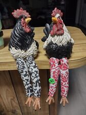 Rooster And Chicken Resin Shelf sitters Couple picture
