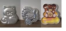 Vintage Wilton Cake Mold Pans Teddy Bear, Turkey, Kitty Cat, Easter Bunny picture