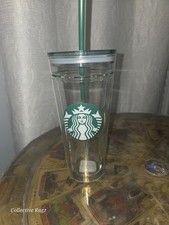 STARBUCKS DOUBLE WALLED GLASS TUMBLER 20 FL OZ CUP COLLECTIBLE *RARE* New picture
