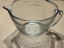Vtg Anchor Hocking 2 Qt 8 Cup Embossed Glass Measuring Cup Mixing Bowl picture