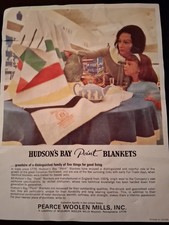 Vintage 1968 Hudson Bay Point Blanket Advertising 2-Sided 8.5