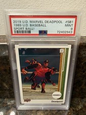 1989 UD Nolan Ryan - 2019 Upper Deck Marvel Deadpool Sport Ball Sb1 PSA 9 Mint picture
