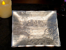 Vintage Wilton Armetale Pittsburgh PA My Hometown Collection Skyline Tray Plaque picture