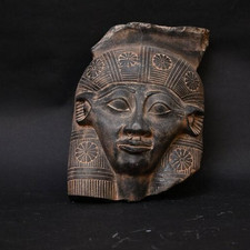 Authentic Ancient Egyptian Antique Rare Hathor Mask Statue Figurine BC picture