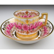 Copeland Cup And Saucer Gold Rose Antique 1900 4.9cm (1.9in) Japan picture
