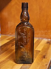 Vintage M. Salzman Co. Purity Above All Brown Amber Hand Blown Whiskey Bottle picture