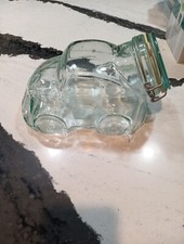 VTG /NEW Hermetic Italy Glass VW Volkswagen Beetle Bug Storage Jar/Canister H005 picture