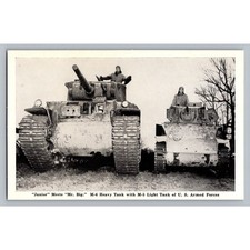 WWII U.S. M-6 Heavy Tank Meets M-5 Light Tank U S Armed Forces Vintage Military picture