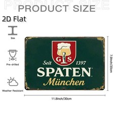 Vintage Spaten Munich Beer Creative Tin Metal Signs Home Décor 8x12 picture