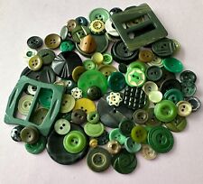 Mixed Lot VTG Green Buttons; Bakelite Celluloid Stencil Catalin Metal Veg Ivory picture