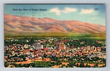 Tucson AZ-Arizona, Aerial Of Town Area, Antique, Vintage c1945 Souvenir Postcard picture