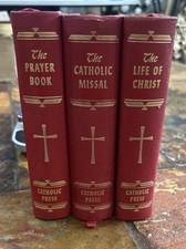 Vintage Catholic Press Prayer Book, Life of Christ, The Missal Set of 3, 1954/55 picture