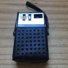 Vintage Shaw Six Transistor Pocket Radio 6TR6 w/ Leather case 4.25