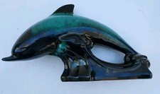Large Canadian Blue Mountain Pottery Dolphin Figurine 12