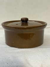 Vintage Pearsons of Chesterfield Lidded Casserole Dish Brown Stoneware 4.5
