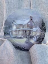 Maude Borup 9” Plate Thomas Kincade Winter Christmas House Scene picture