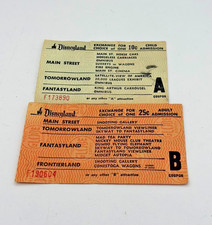 1957-58 Disneyland A B Ride Coupons Lot of 2 Child Adult Viewliner Tickets picture