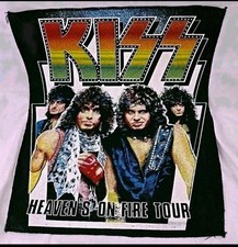 Kiss Back Patch Animalize Heaven's On Fire Theme UK Release 1980'S Vintage picture